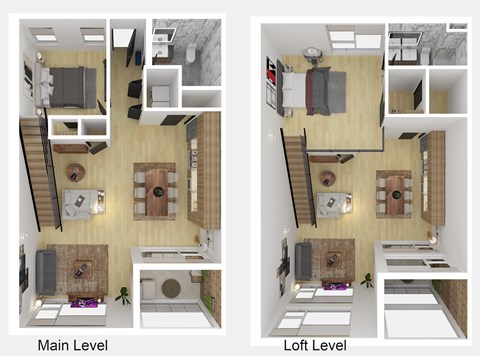 Floor plan for 2 beds, 2 baths, 1348 sqft